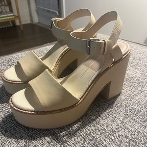 Dolce Vita Elly Leather Heel - Off White - Size 9